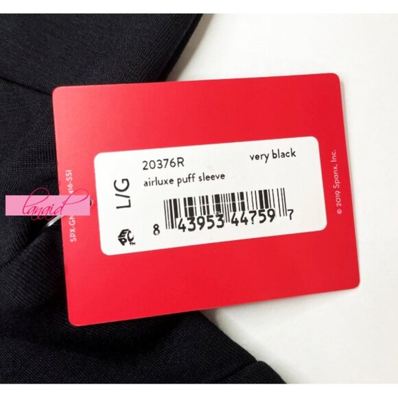 Spanx AirEssentials Puff Sleeve Desk to Dinner Elbow Sleeve Top Very Black L - Picture 10 of 13